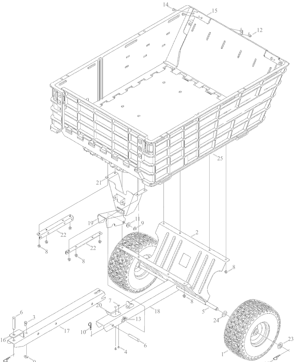 Attachments / 19b40026oem Ez-Stow (2016) / General Assembly Diagram and Parts List for 2022 Yard Machines Lawn Tractor